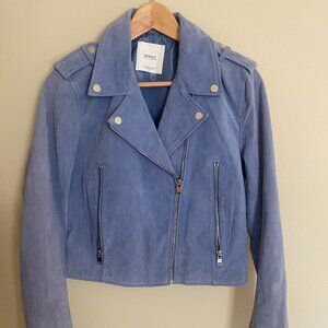 Mango Genuine Suede Moto Jacket